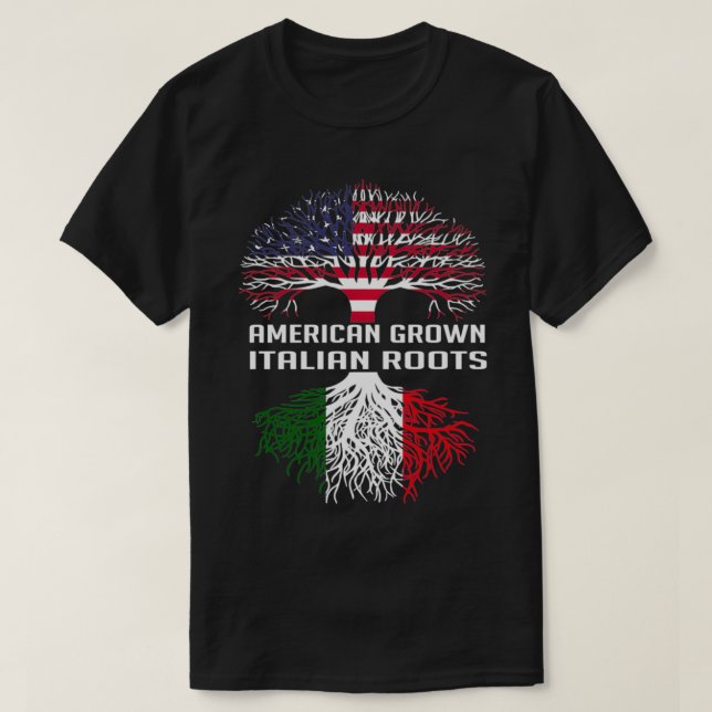 American Grown Italian Roots Italy Flag Proud Men  T-Shirt (Design Front)