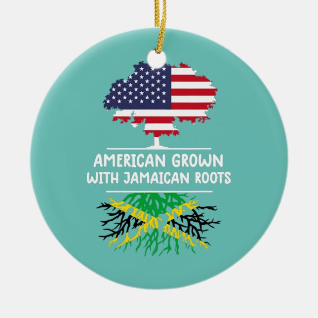american grown jamaican roots Jamaica flag Ceramic Ornament (Front)