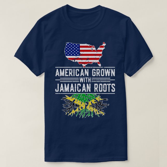 American Grown Jamaican Roots Pride Jamaica T-Shirt (Design Front)