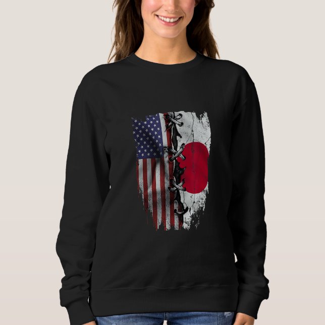 American Grown Japanese Roots USA Japan Flag Sweatshirt (Front)