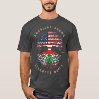 American Grown Lebanese Roots Lebanon Flag T-Shirt