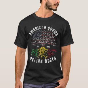 American Grown Malian Roots Graphic Afro African M T-Shirt