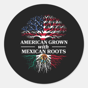 American Grown Mexican Roots Mexico Country Lover Classic Round Sticker