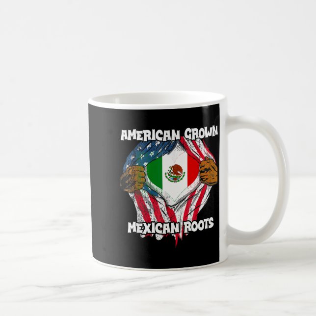 American Grown Mexican Roots Mexico Country Lover  Coffee Mug (Right)