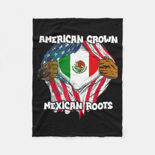 American Grown Mexican Roots Mexico Country Lover  Fleece Blanket