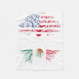 American Grown Mexican Roots Mexico Country Lover Fleece Blanket