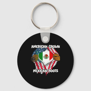 American Grown Mexican Roots Mexico Country Lover Key Ring