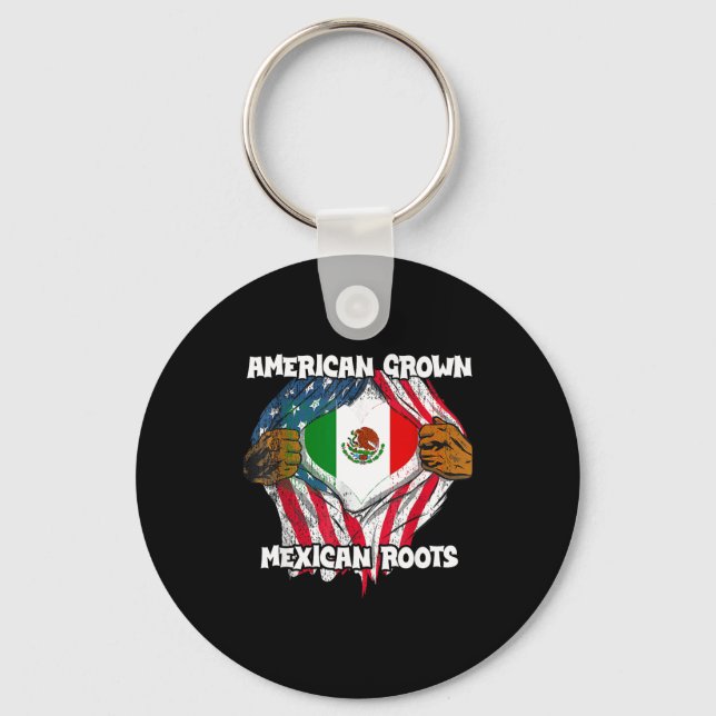 American Grown Mexican Roots Mexico Country Lover  Key Ring (Front)