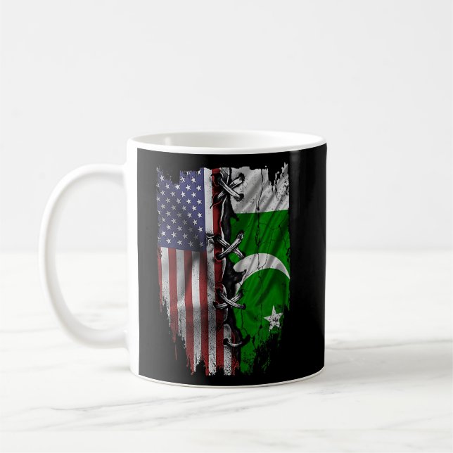 American Grown Pakistani Roots USA Pakistan Flag  Coffee Mug (Left)