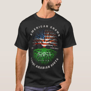 American Grown Saudi Arabian Roots Saudi Arabia Fl T-Shirt
