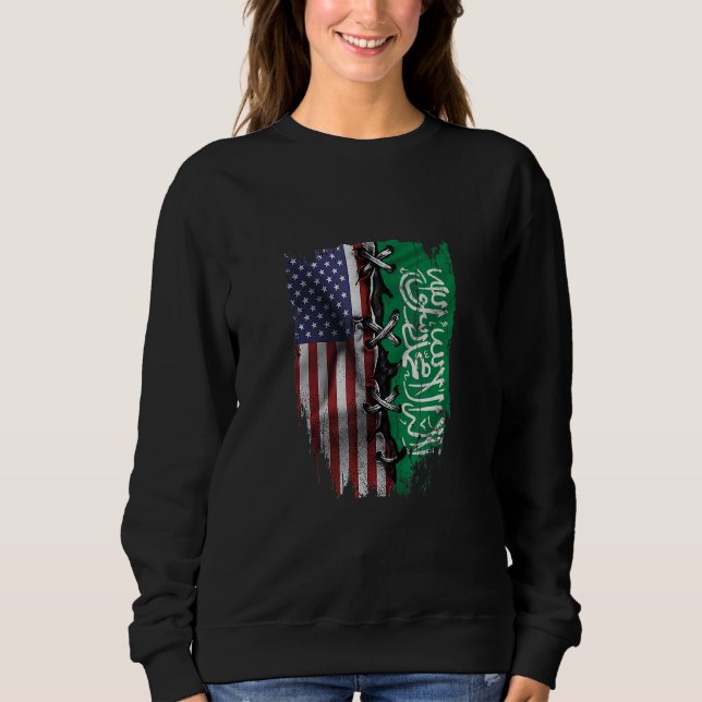 American Grown Saudi Arabian Roots USA Saudi Arabi Sweatshirt (Front)