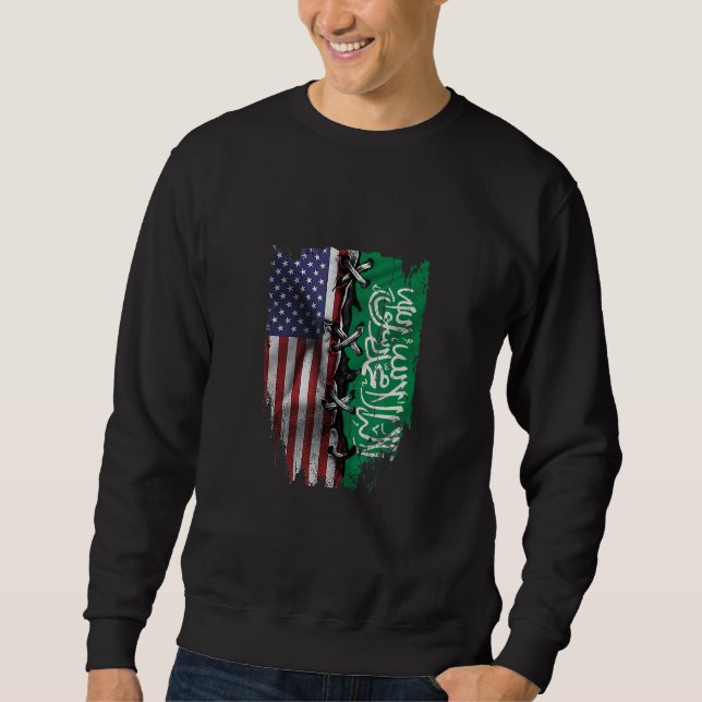 American Grown Saudi Arabian Roots USA Saudi Arabi Sweatshirt (Front)