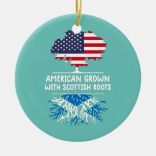 American Grown Scottish Roots Scotland Scottish  Ceramic Ornament