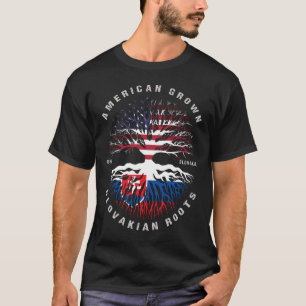 American Grown Slovakian Roots Slovakia Flag T-Shirt