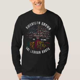 American Grown Sri Lankan Roots Graphic Asian Sri T-Shirt