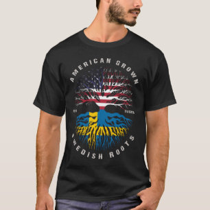 American Grown Swedish Roots Sweden Flag T-Shirt