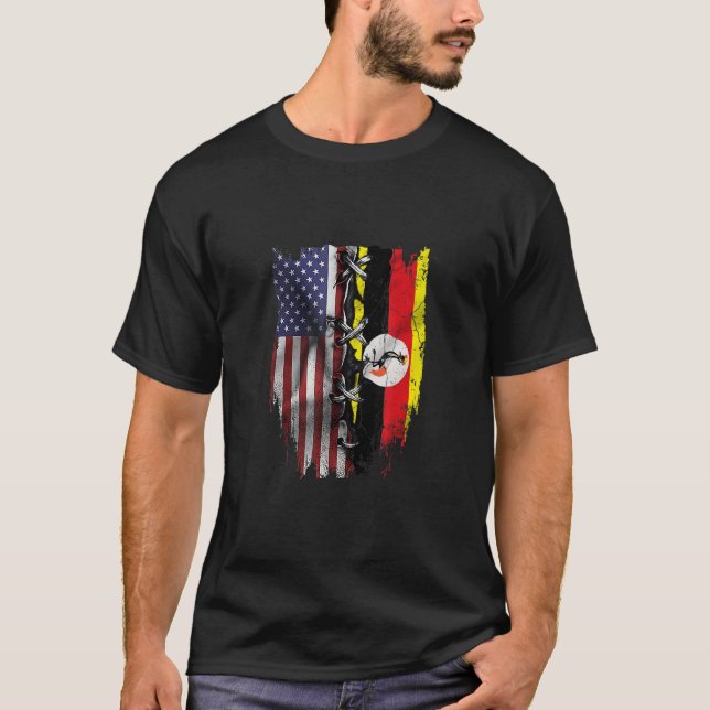 American Grown Ugandan Roots USA Uganda Flag T-Shirt (Front)