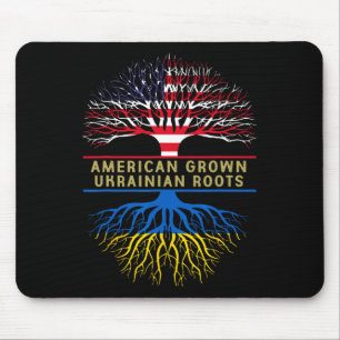 American Grown Ukrainian Roots America Ukraine Tre Mouse Pad