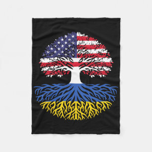 American Grown Ukrainian Roots Fleece Blanket