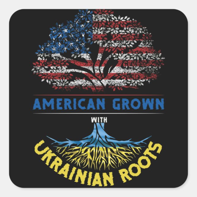 American Grown  Ukrainian Roots USA Flag Venezuela Square Sticker (Front)