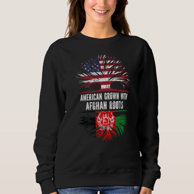 American Grown With Afghan Roots Usa Flag Afghanis Sweatshirt (Front)