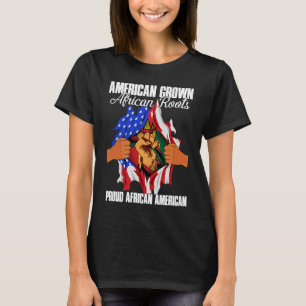 American Grown With African Roots BHM Africa Pride T-Shirt