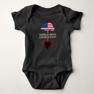 American Grown with Albanian Roots Albania Baby Bodysuit