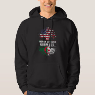 American Grown With Algerian Roots Usa Flag Algeri Hoodie