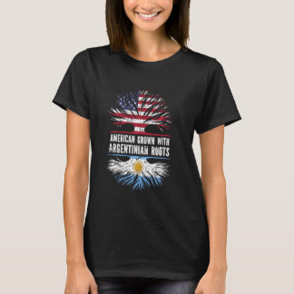 American Grown With Argentinian Roots Usa Flag Arg T-Shirt