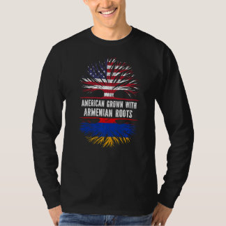 American Grown With Armenian Roots Usa Flag Armeni T-Shirt