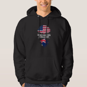 American Grown With Australian Roots Flag Country Hoodie
