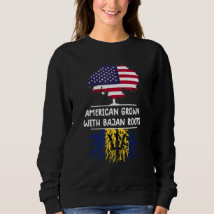 American Grown With Bajan Roots Barbadian Flag Bar Sweatshirt
