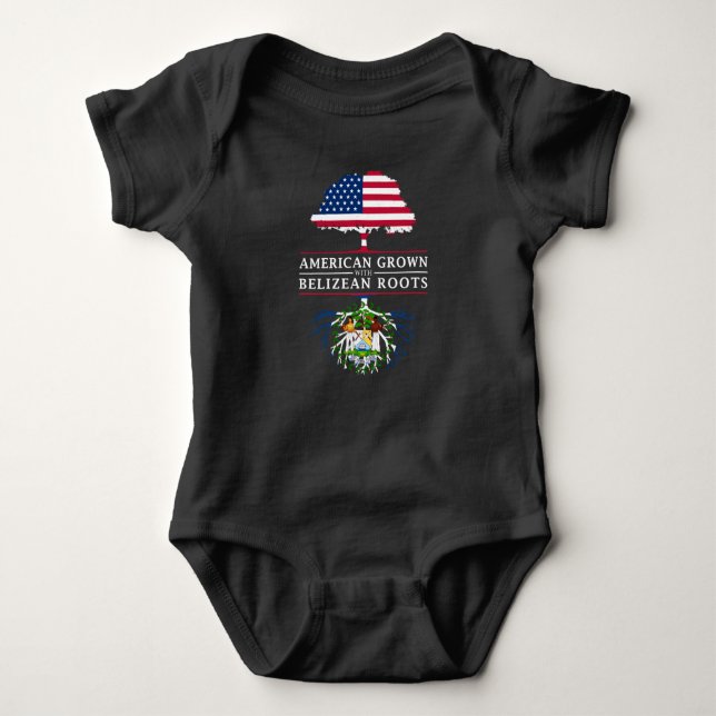 American Grown with Belizean Roots   Belise Baby Bodysuit (Front)