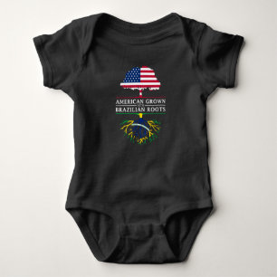 American Grown with Brazilian Roots Brazil Baby Bodysuit