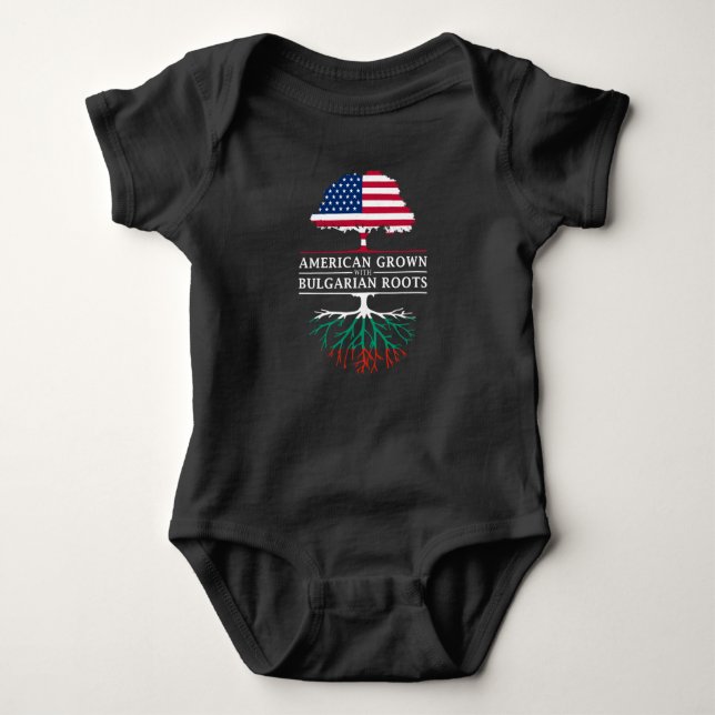 American Grown with Bulgarian Roots   Bulgaria Baby Bodysuit (Front)