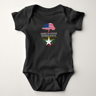 American Grown with Burmese Roots   Myanmar Design Baby Bodysuit