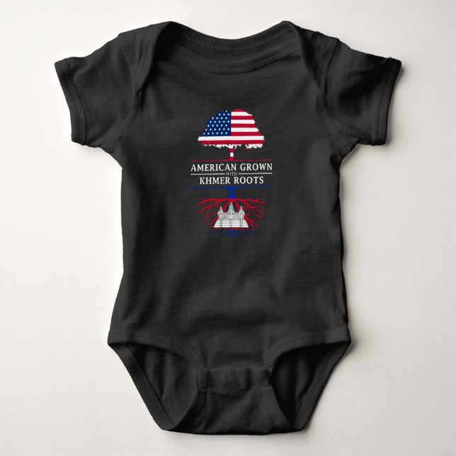 American Grown with Cambodian Roots   Cambodia Baby Bodysuit (Front)