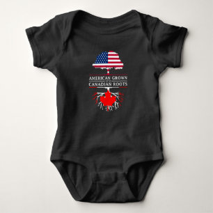 American Grown with Canadian Roots Canada Design Baby Bodysuit