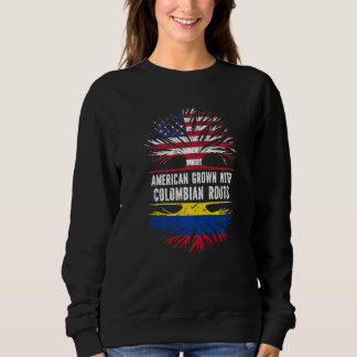American Grown With Colombian Roots Usa Flag Colom Sweatshirt
