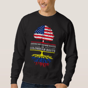 American Grown With Colombian Roots Usa Flag Tree Sweatshirt