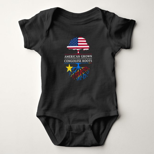 American Grown with Congolese Roots   Democratic Baby Bodysuit (Front)