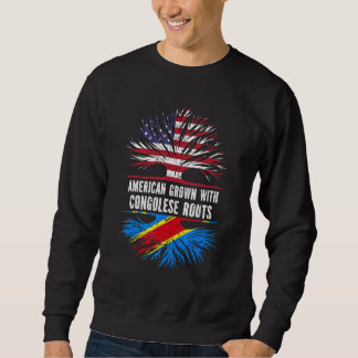 American Grown With Congolese Roots Usa Flag Congo Sweatshirt
