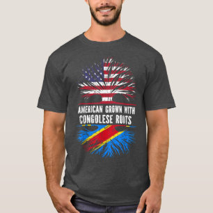American Grown with Congolese Roots USA Flag Congo T-Shirt