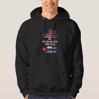 American Grown With Cuban Roots Usa Flag Cuba Hoodie
