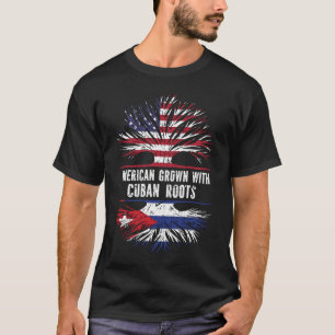 American Grown with Cuban Roots USA Flag T-Shirt