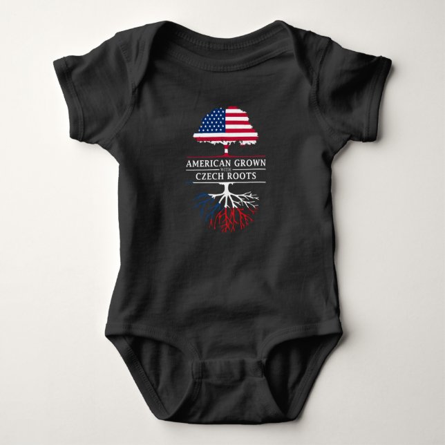 American Grown with Czech Roots   Czech Republic Baby Bodysuit (Front)