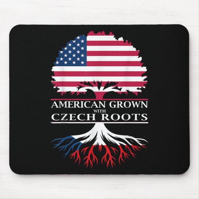 American Grown With Czech Roots  Mouse Pad (Front)