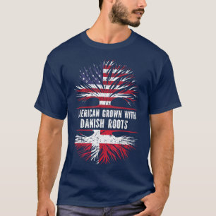 American Grown with Danish Roots USA Flag Denmark T-Shirt