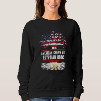 American Grown With Egyptian Roots Usa Flag Egypt Sweatshirt