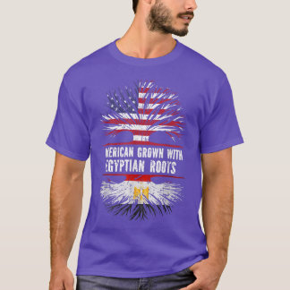 American Grown with Egyptian Roots USA Flag Egypt  T-Shirt